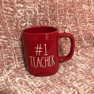 Rae Dunn #1 TEACHER red mug